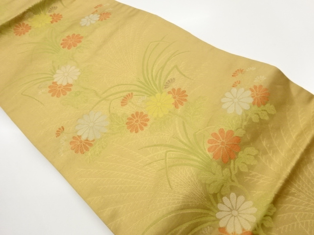 芒に菊模様織出し名古屋帯